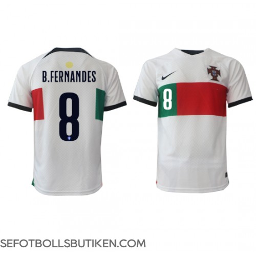 Portugal Bruno Fernandes #8 Replika Borta matchkläder VM 2022 Korta ärmar